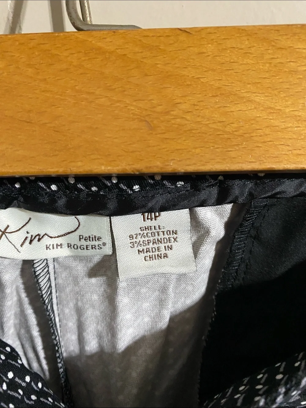 Kim Rogers Navy Micro‑Pattern Stretch Dress Pants